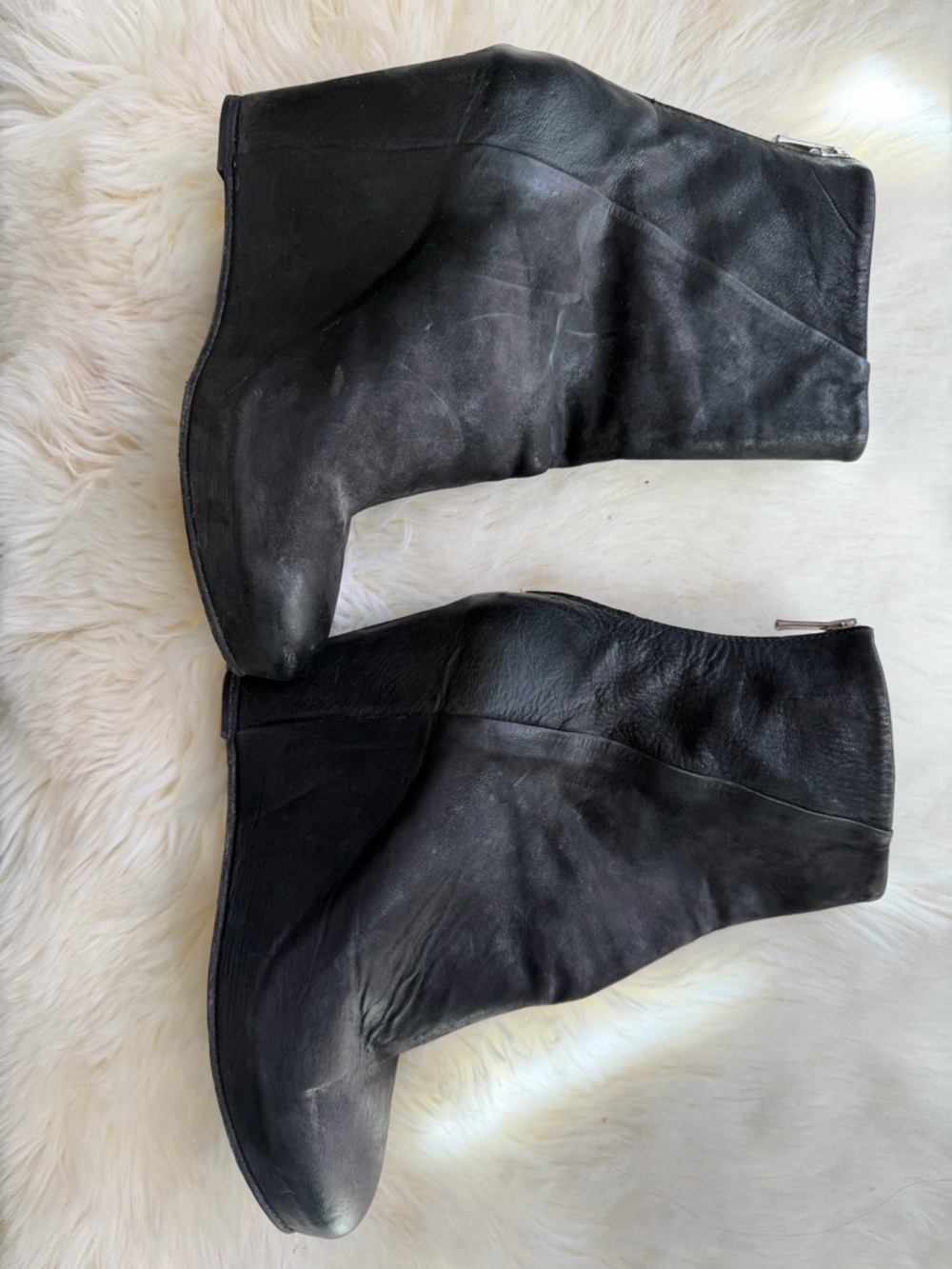 The Last Conspiracy Black Leather  Wedge Ankle Boots sz 38